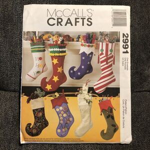 Christmas Stockings Sewing Pattern Whimsy Elf Holiday Crafts Uncut McCall's Vtg